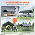 thumbnail image 5 of VEVOR Carport Car Canopy Garage Shelter Tent 10x20ft with 8 Poles for Auto Boats, 5 of 9