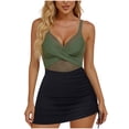 thumbnail image 4 of Antinious Women Solid V-Neck Swim Dress Lightweight Relaxed Breathable Soft Beach Fashion, 4 of 5