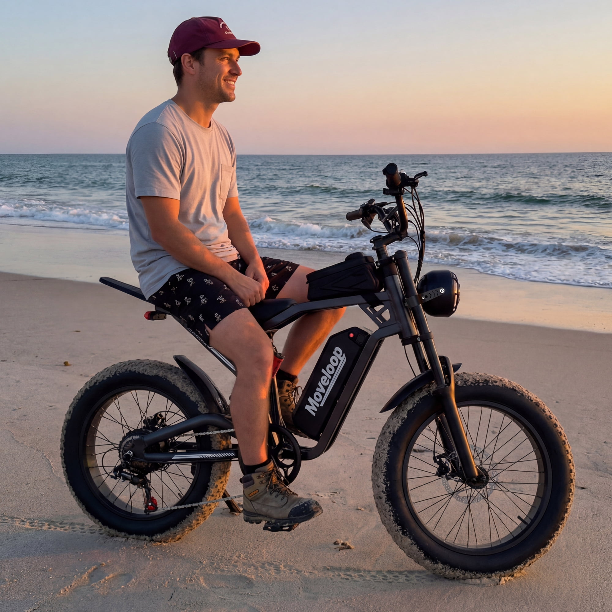 Moveloop T1 Mini Electric Bike for Adults 1500W Motor Ebike, 20"x 4.0" Fat Tire Electric Bicycle, 48V 15.6AH Mountain Bike UL2849