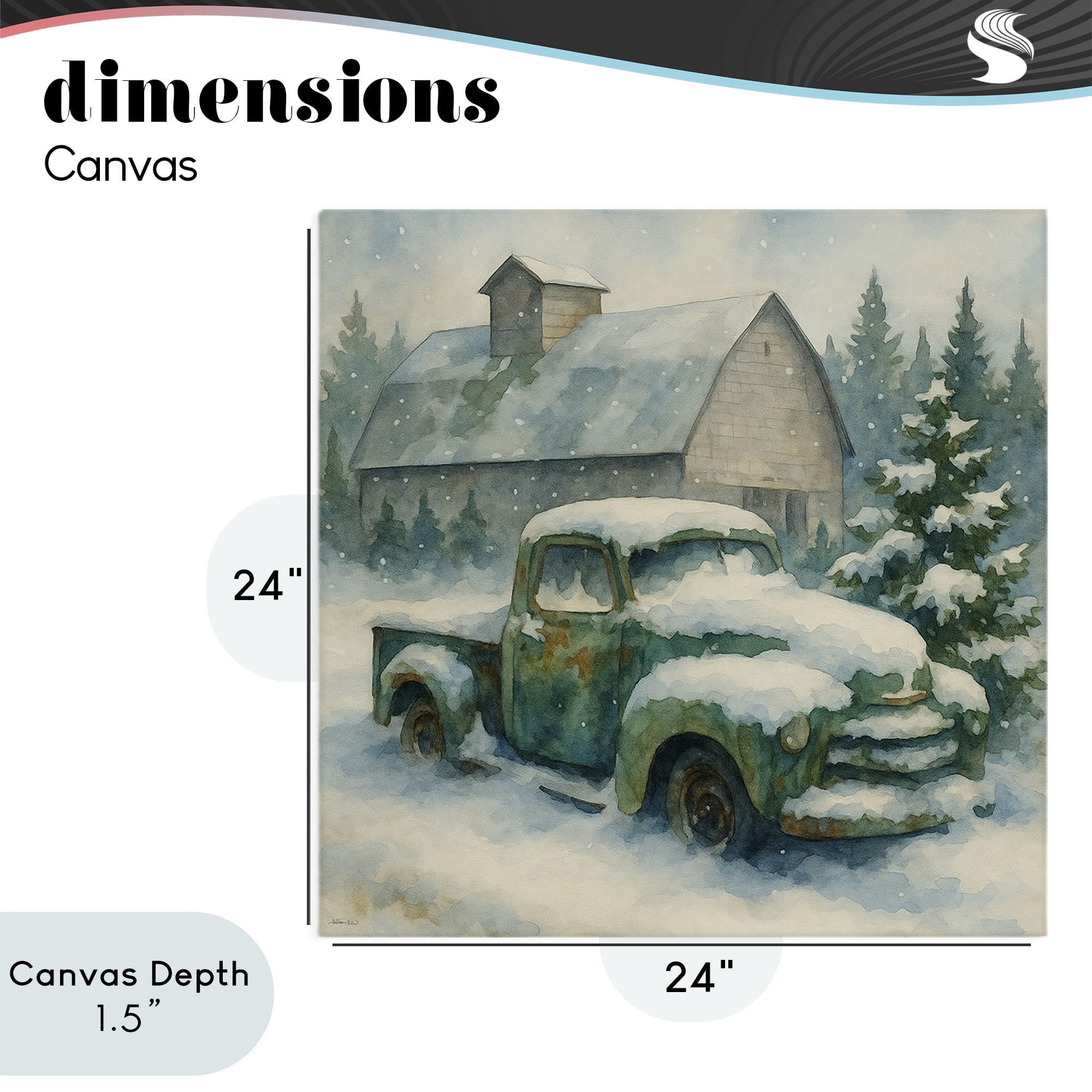 Stupell Industries Nostalgic Winter Farm Truck Canvas Wall Art, design by Antony Smith