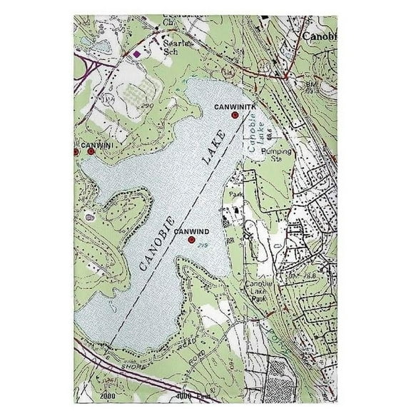 Betsy Drake GT852 Canobie Lake, NH Nautical Map Guest Towel
