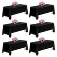 thumbnail image 1 of VEVOR Black Tablecloths for Rectangle Tables, 6 Pack, 70 x 120 Inches, Reusable and Machine Washable Table Clothes, Wrinkle-Resistant Polyester Fabric Table Covers for Wedding, Party, Banquet, 1 of 9