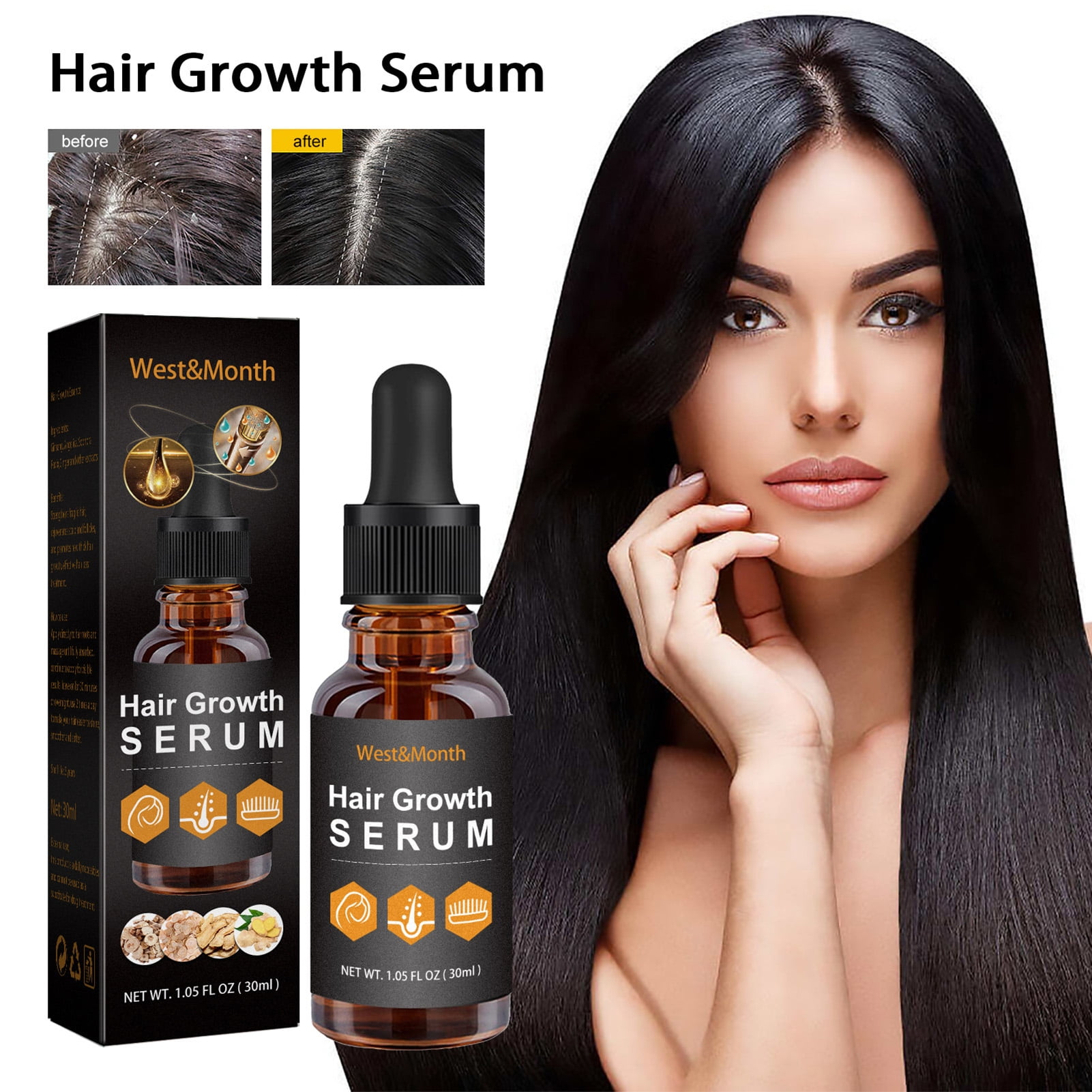 GoFJ 30ml Smoothing Thicker Safe Ingredients NonIrritating Hair Growth