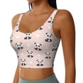thumbnail image 2 of Xecao Cute Panda for Sports Bra with Removable Pads, Crop Tank Top Design, Women's Longline Sports Bra - Non-Wired - Large, 2 of 9