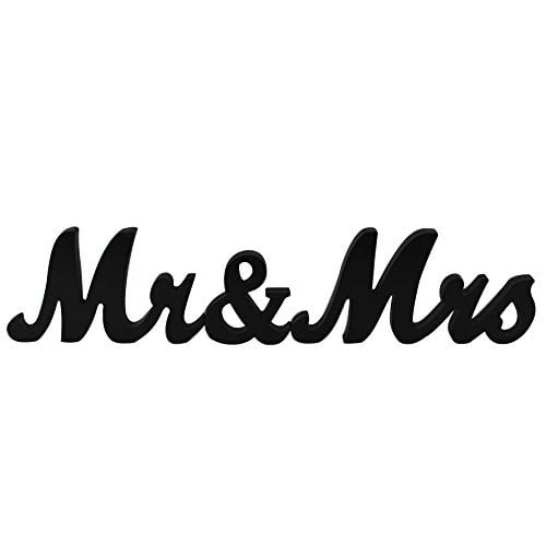 Amajoy Vintage Mr & Mrs Black Wooden Letters Wedding Stand Sign Stand Figures Decor Wedding Present Home Decoration