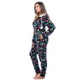 thumbnail image 2 of Just Love Christmas Print Pom Pom Adult Bodysuit (Black - Light Up, Large), 2 of 4