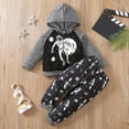 thumbnail image 2 of Toddler Boys Casual Outfit Sets Long Sleeve Cartoon Space Astronaut Prints Hooded Tops Pants Two Piece Casual Sports Outfits Set Kids Clothes Fall Clothing Sets 2-3 Years, 2 of 4