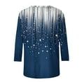 thumbnail image 5 of Sriper Ladies Elbow Sleeve T-Shirts Plus Size,Dressy Casual 3/4 Sleeve Shirts,Blouses & Tops,Tunic Pullover,Over 50 Fashion Outfits,Blusas de Mujer en Oferta Blue L, 5 of 7