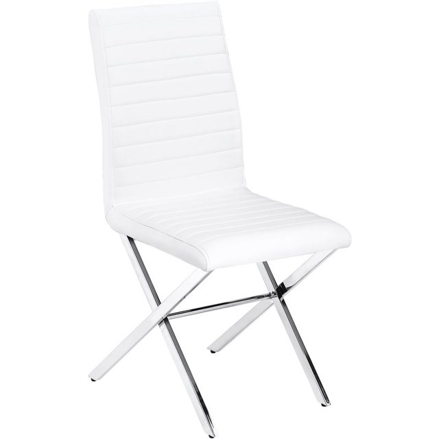 Best Master Furniture Timber Stainless Steel Dining Chairs, White (Set of 2)
