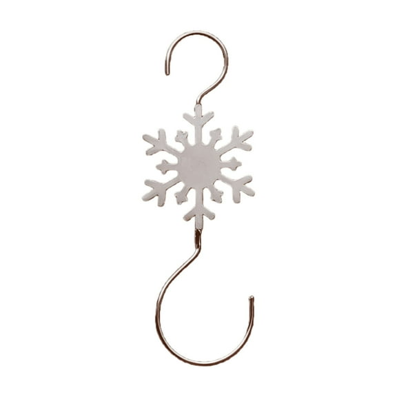 geerera 12Pcs Snowflake Ornament Hook Hangers, Christmas Tree Ornament S-Hook, Metal Wire S Hooks