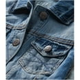 thumbnail image 3 of Aeropostale Womens Classic Cropped Denim Vest, Blue, Juniors, X-Small, 3 of 3