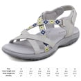 thumbnail image 2 of Sandalias de tiras Sandalias deportivas Sandalias de playa de verano con punta abierta para mujer (42) Gris, 2 of 9