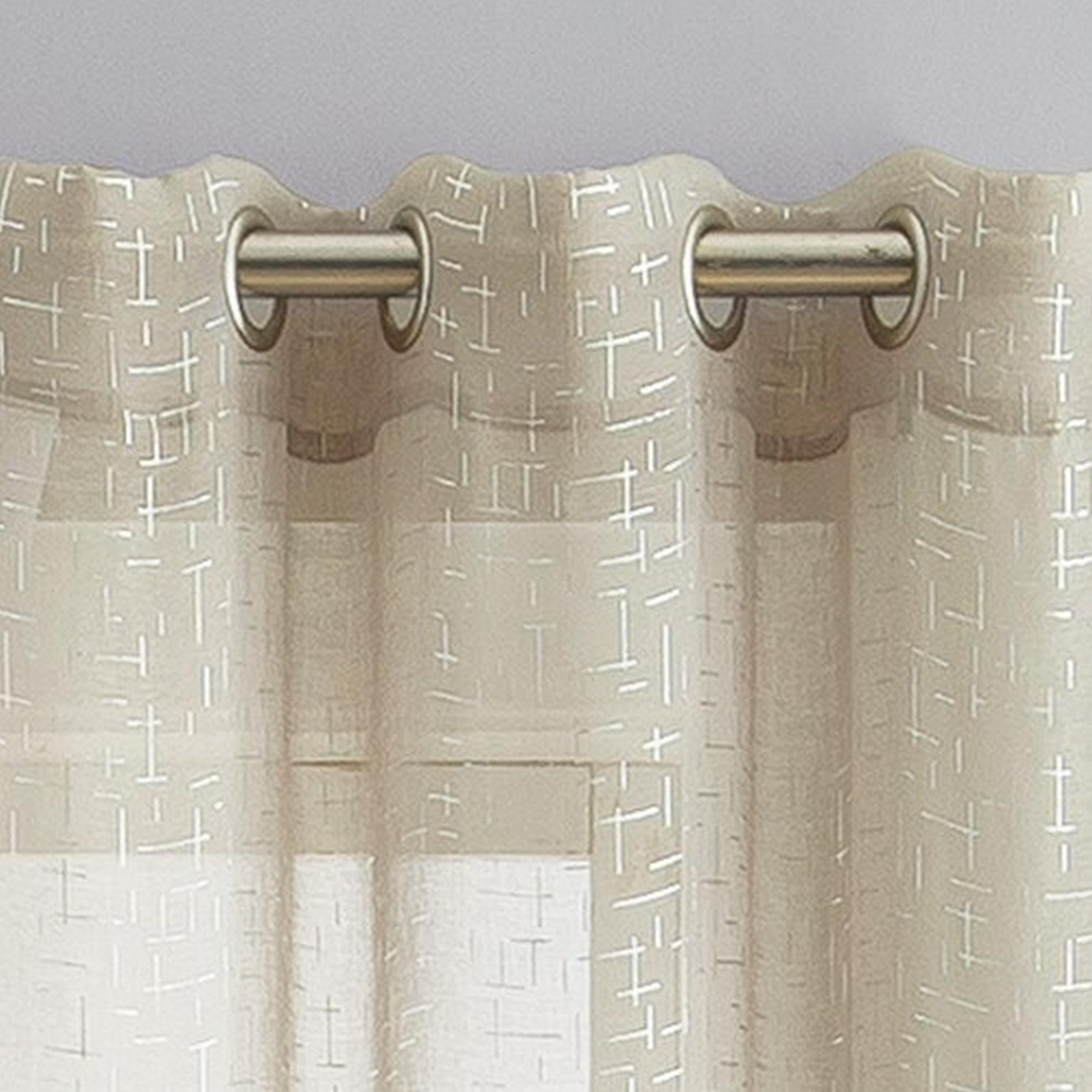 VCNY Home Harlow 2-Piece Taupe Metallic Sheer Curtain Panel Set, 38" x 84"