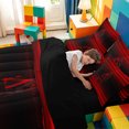 thumbnail image 5 of meiyoeat gradient Initial Print 7-Piece Twin Bedding,Red Black Monogram A Bedding Comforter Set,Black Reversible, 5 of 7