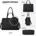 thumbnail image 4 of Waterproof PU Leather Laptop Bag for Women 15.6 inch Tote Briefcase Professional Work Bag Black, 4 of 7