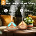 thumbnail image 3 of Noahstrong 500ml Essential Oil Diffuser with 8*10ml Essential Oils Set, Woodgrain Aromatherapy Oil Diffusers with Remote Control, Fragrance Air Humidifier Vaporizer for Large Room Bedroom Office, 3 of 12