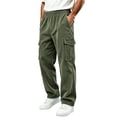 thumbnail image 2 of WIZUTIZ Men's Corduroy Jogger Pants Elastic Waist Relaxed Fit Solid Color Casual Lounge Pockets Trousers, 2 of 7