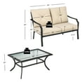 thumbnail image 4 of Costway Causeuse de Patio 2 Pcs avec Table Basse Banc de Sofa d'Extérieur avec Coussins, 4 of 10