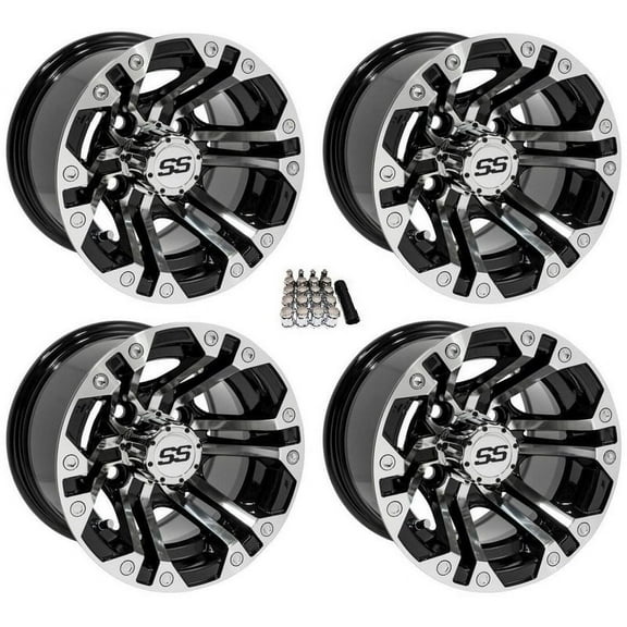 GTW Specter 10" Golf Cart Wheels/Rims Machined E-Z-GO & Club Car