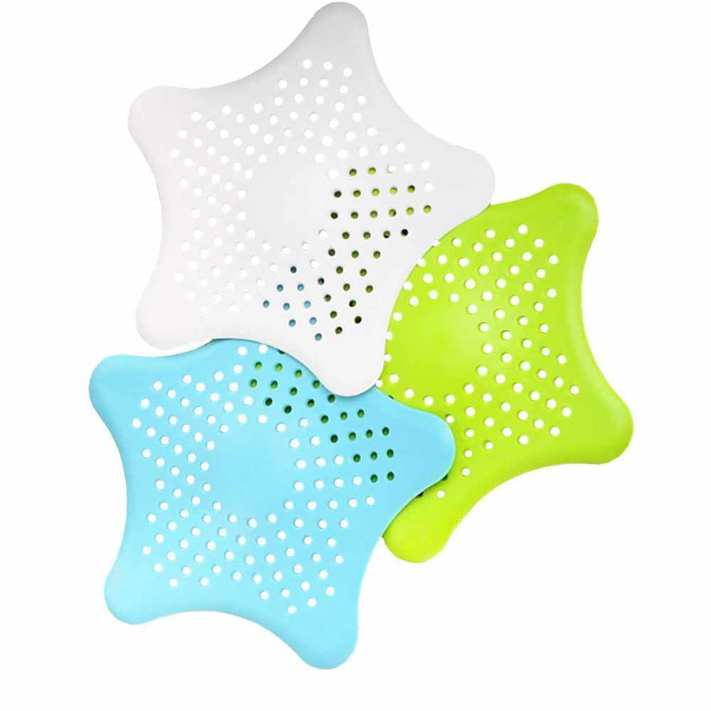 Pack of 3 DreamInn Rubber Starfish Drain Cover Sink Strainer for Kitchen and Bathroom 