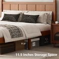 thumbnail image 4 of Queen Bed Frame,Wooden Queen Size Bed Frame with Headboard and Footboard, Minimalist Modern Platform Bedframe with Wood Grain Finish for Teens Adult,Light Walnut, 4 of 8