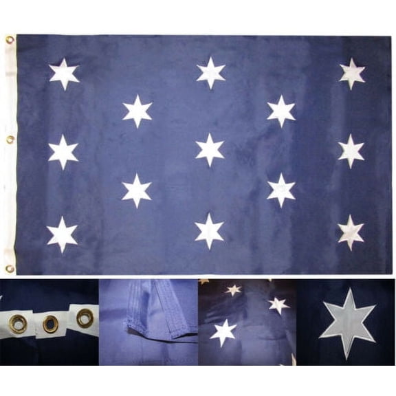 3x5 Embroidered Washington Headquarters Synthetic Cotton Flag 3'x5' w/ 3 Clips