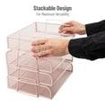 thumbnail image 4 of Mind Reader Stackable Paper Tray, Desktop Organizer, File Storage, Office, Metal, 4 Pcs., Pink, 4 of 7