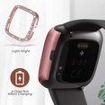 thumbnail image 3 of 6 Pieces Compatible with Fitbit Versa 2 Case Double Bling Crystal Rhinestone Plated Cover Shiny Crystal Diamond Frame Protective Case for Women Watch Accessories, 3 of 7