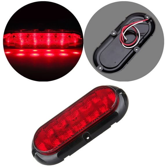 ECCPP Marker Light 1 PCS Red Light Oval Oblong Surface Mount 10 LED Stop Turn Tail Light Trailer Truck RV