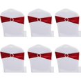 thumbnail image 1 of KAIYANG 6 piezas de cinturón elástico para silla, correas decorativas para silla de fiesta de boda (rojo), 1 of 5