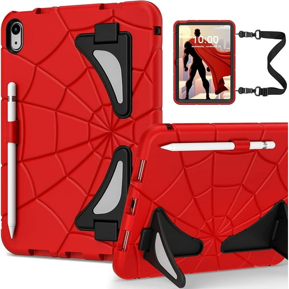 MYKOMI iPad 10th Generation Case 2022, Kids Friendly iPad 10.9 Case with Kickstand Shoulder Strap Pencil Holder, Heavy Duty Protective Case for iPad 10th Generation 2022 Release
