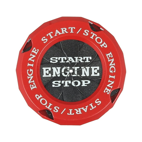 Universal Car Push Start Button Cover Spin Ignition Protective Cap Protective One Key Anti-Scratch Button Ring Black Red