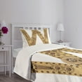 thumbnail image 3 of Ambesonne Letter W Quilted Bedspread Set 2 Pcs, Capital Mechanic Style, Twin Size, Sand Brown, 3 of 5