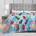 thumbnail image 6 of Girl''s Kiss Lips Bed Blanket Ultra Soft Throw Blanket All Season Warm Light Weight Cozy Plush Blankets for Home Bedroom Sofa Chair Travel, 50"X60", 6 of 6