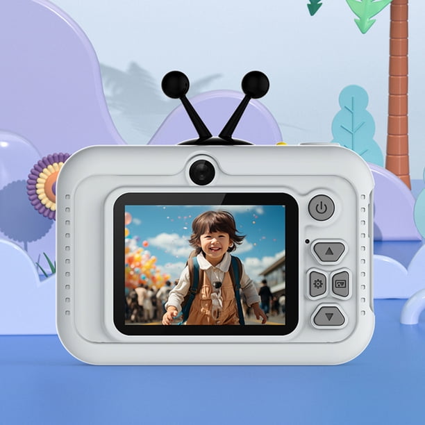 Cámara selfie para niños, videocámara portátil con pantalla IPS de 2,0 pulgadas, dibujos animados para niños y niñas