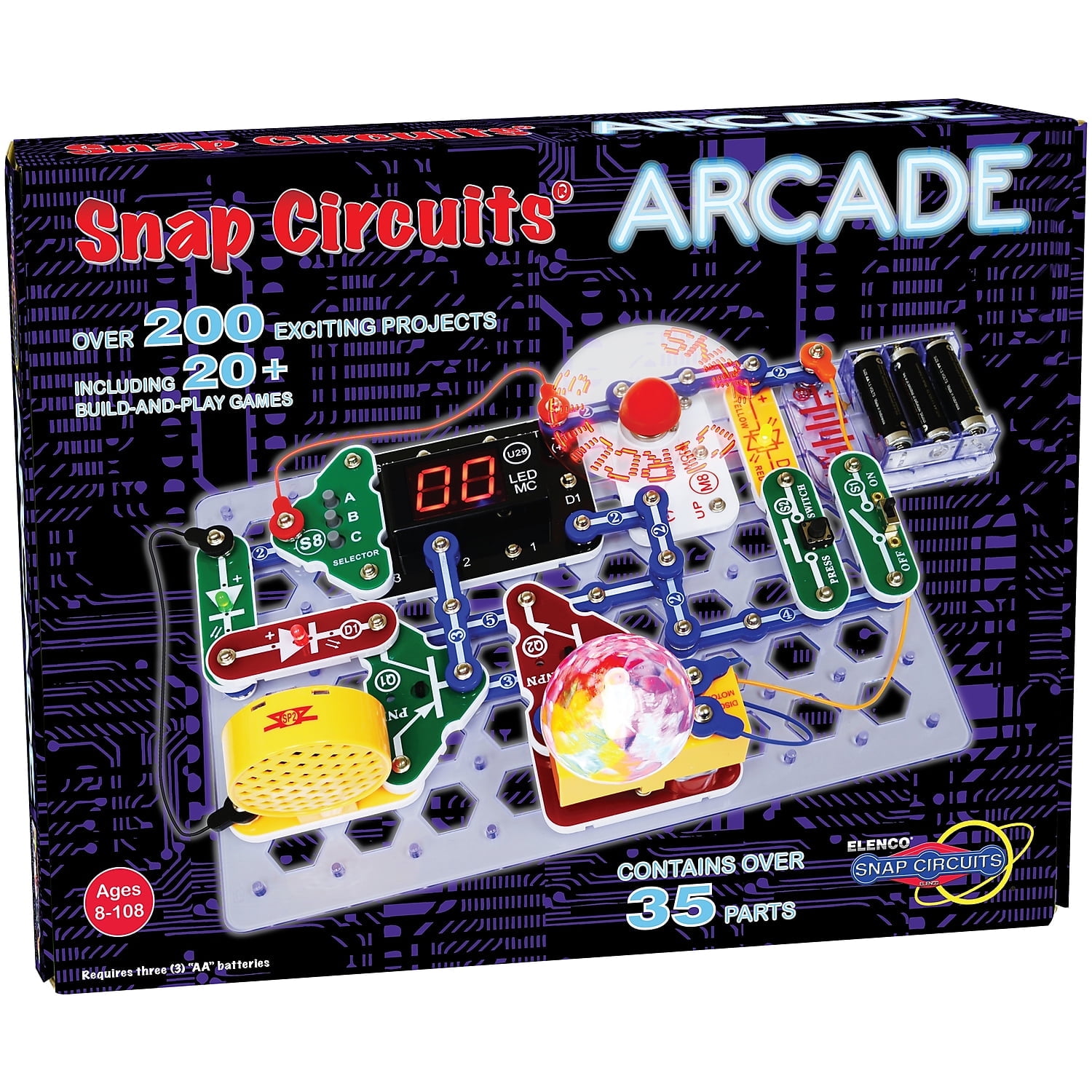 Snap Circuits Arcade | 200 Project Electronics Science Kit | STEM Learning Toy for Ages 8+