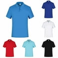 thumbnail image 2 of Men Lapel Summer Short Sleeved Shirt Breathable Top Loose Fitting Work Clothes, 2 of 7
