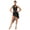 Black, variant on Womens Sparkly Lyrical Dance Dress Floral Lace One Piece Asymmetrical Leotard for Dance Competition Purple XXL
