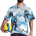 thumbnail image 4 of Ice Hockey Men's Casual Button Down Short Sleeve Hawaiian Printed Summer Beach Shirts, 4 of 6