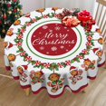 thumbnail image 7 of Merry Christmas Gingerbread Man Round Tablecloth 70 x 70 Inch, Xmas Peppermint Candy Holly Red Berry Decorative Table Cloth Dining Table Cover, Winter Holiday Dinner Party Picnic Decoration, 7 of 7