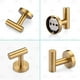 thumbnail image 5 of Ganchos dobles de acero inoxidable, resistentes ganchos para toallas de montaje en pared para baño, diseño moderno, gancho para ducha, acabado dorado cepillado, paquete de 2, 5 of 7