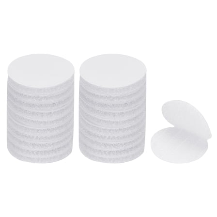 Uxcell 1 inch Round Hook and Loop Dot, Double Sided Sticky-Back, White 24 Pairs