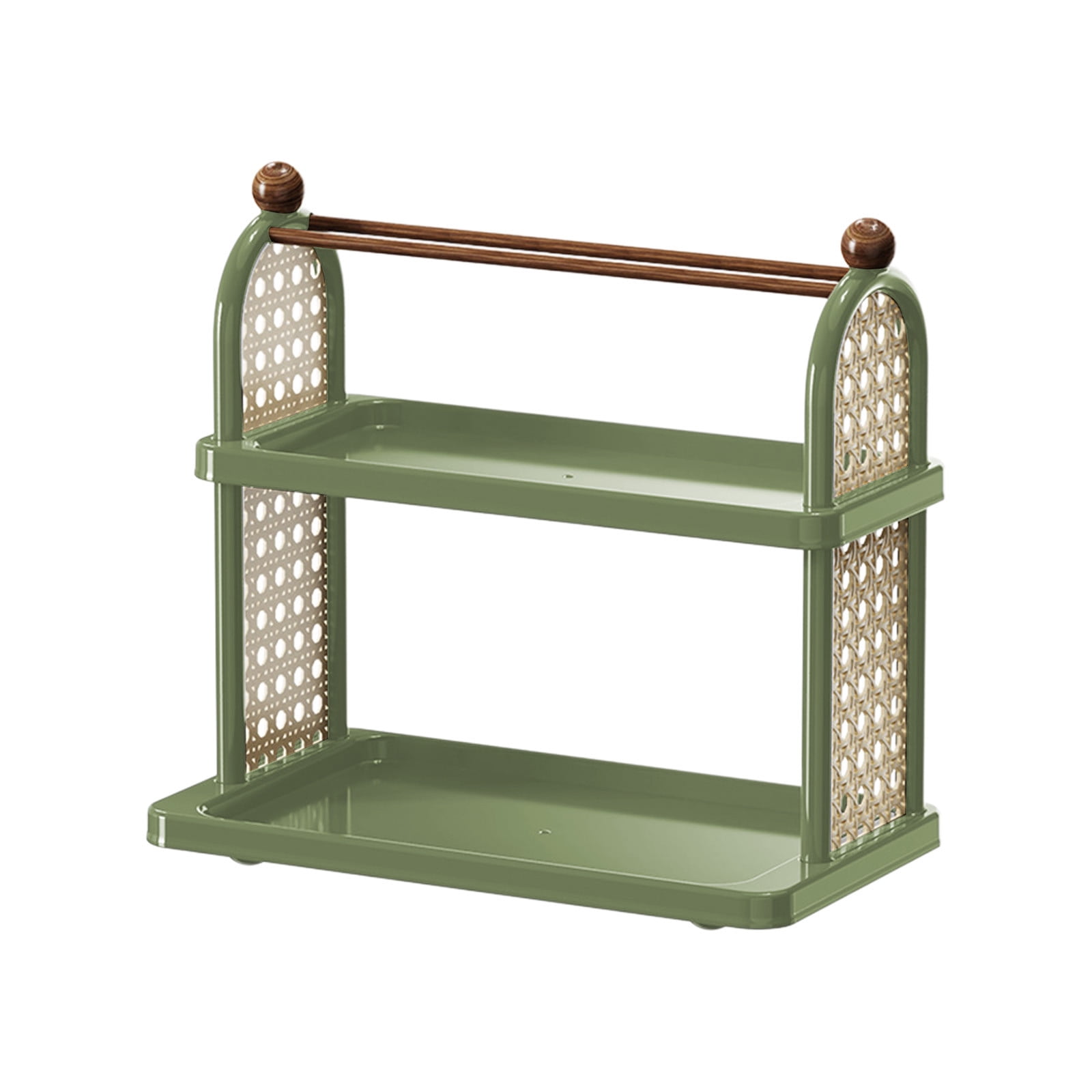 SHENGXINY Desk Organizer, Multi-Layer Desktop Organizer Shelf & Rack, Cup Tea Storage Holder, Multi-Function Organizer for Kitchen Desktop Green 14.02x13.19x7.95in