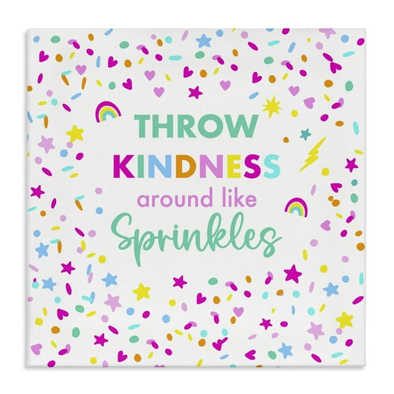 Stupell Industries Kindness Like Sprinkles Text & Numbers Painting Wrapped Canvas Art Print Wall Art, 17 x 17