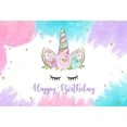 thumbnail image 1 of Fondo de fotografía de unicornio para niña, decoración de fiesta de cumpleaños, arcoíris, Floral, Princesa, foto de fondo, pancarta de cumpleaños para Baby Shower, 1 of 4