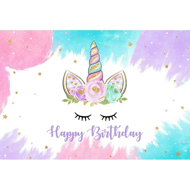 Fondo de fotografía de unicornio para niña, decoración de fiesta de cumpleaños, arcoíris, Floral, Princesa, foto de fondo, pancarta de cumpleaños para Baby Shower