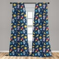 thumbnail image 5 of Ambesonne Space Curtains, Cosmonaut Girl and Boy, Pair of 28"x95", Multicolor, 5 of 5
