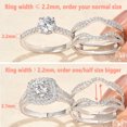 thumbnail image 4 of SHELOVES Womens 925 Sterling Silver Ring Enhancer Round White AAAAA CZ Infinity Wrap Guard Rings Wedding Band Size 6, 4 of 8