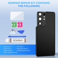 thumbnail image 6 of Back Glass Replacement for Samsung Galaxy S21 Ultra 5G SM-G998 Back Cover Rear Housing with Camera Lens + Repair Tool Kit Genuine Rear Glass (Black), 6 of 7