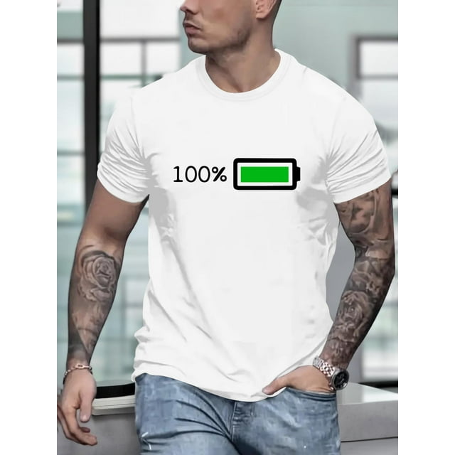Camiseta de verano con estampado gráfico de batería para hombre: elegante, informal, deportiva, de manga corta, para adultos, hombres, mujeres, adolescentes, jóvenes.